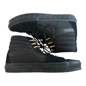 Vans Marvel Black Panther Sk8‎ Hi Womens Size 6 Black Suede Sneakers Shoes